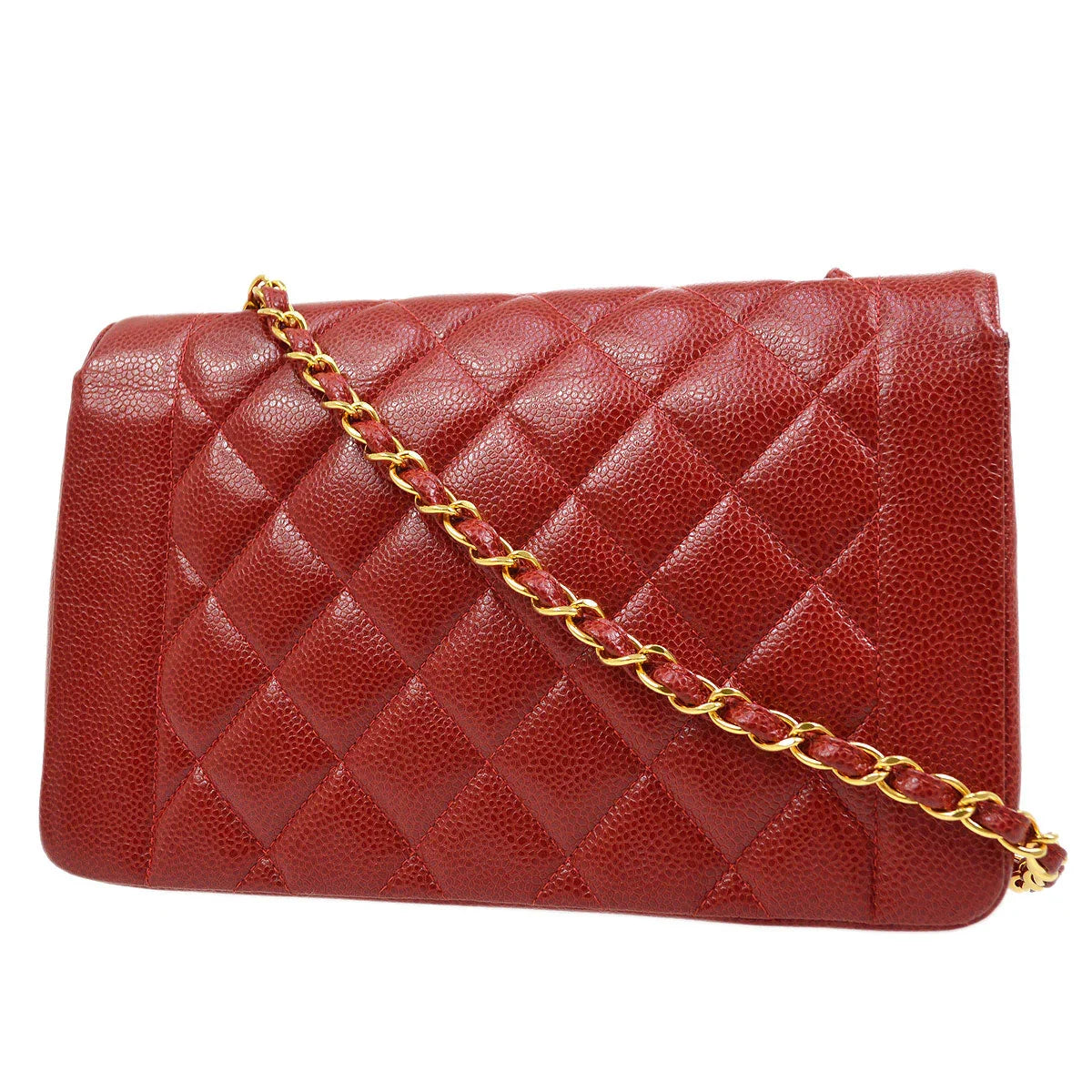 Chanel 1994-1996 Red Caviar Medium Diana Flap Bag