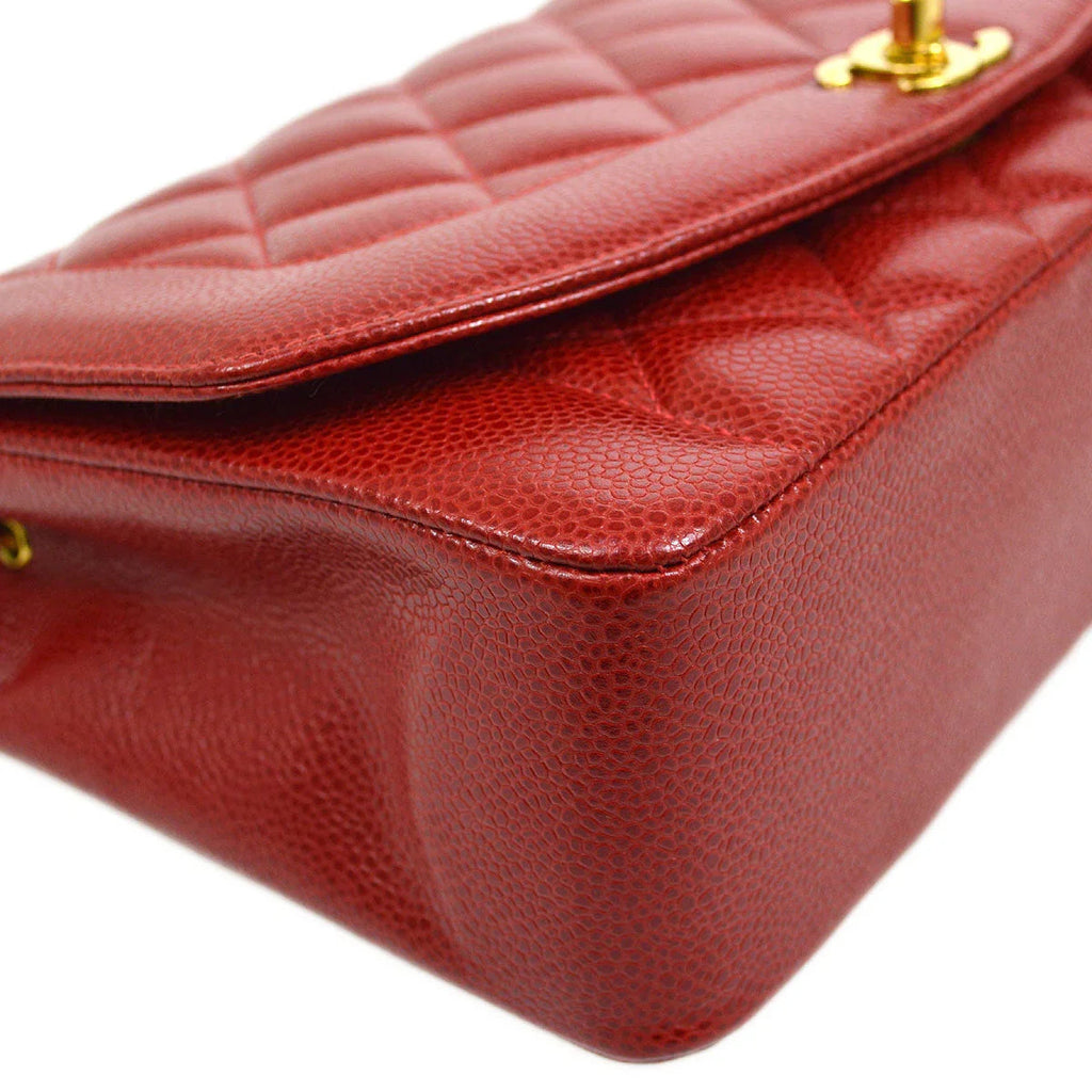 Chanel 1994-1996 Red Caviar Medium Diana Flap Bag