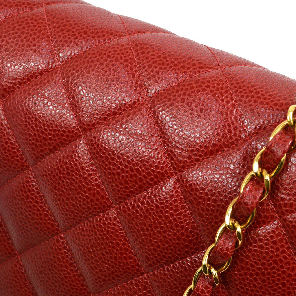Chanel 1994-1996 Red Caviar Medium Diana Flap Bag