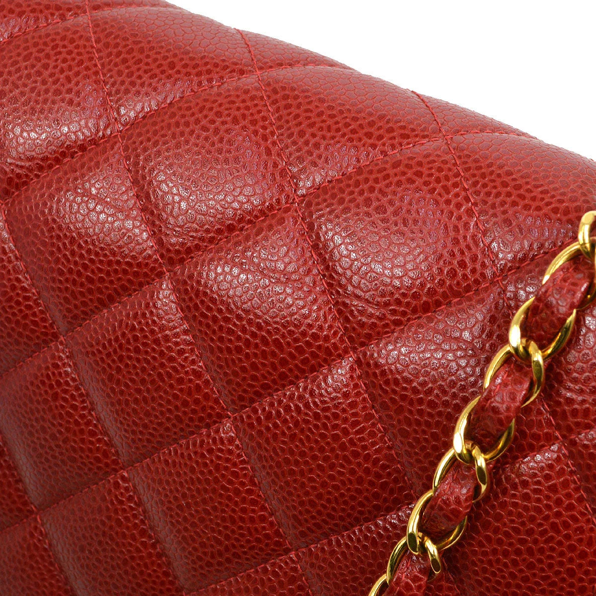 Chanel 1994-1996 Red Caviar Medium Diana Flap Bag