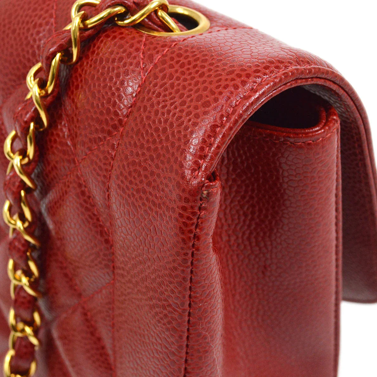 Chanel 1994-1996 Red Caviar Medium Diana Flap Bag