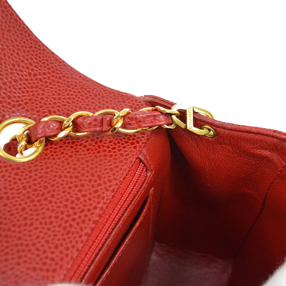 Chanel 1994-1996 Red Caviar Medium Diana Flap Bag