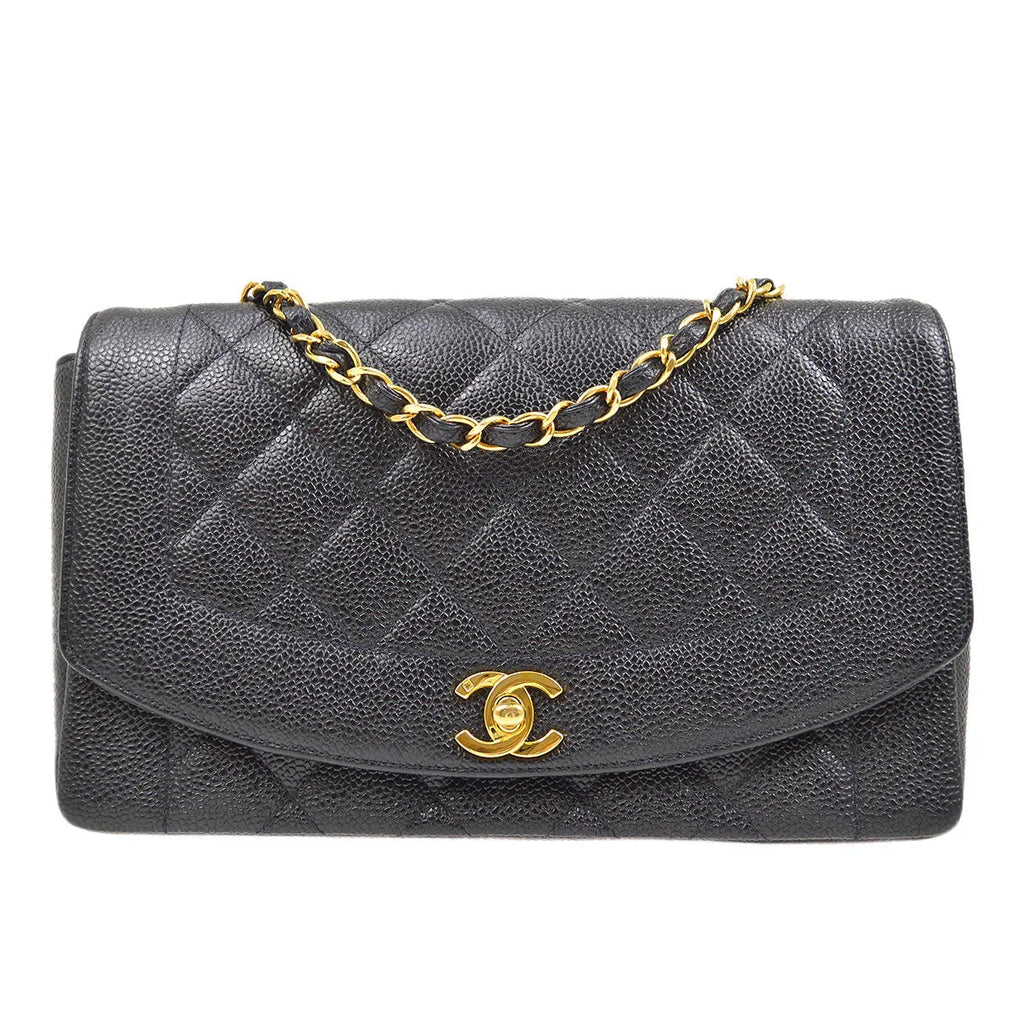 CHANEL 1994-1996 Black Caviar Diana Medium