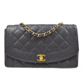 CHANEL 1994-1996 Black Caviar Diana Medium
