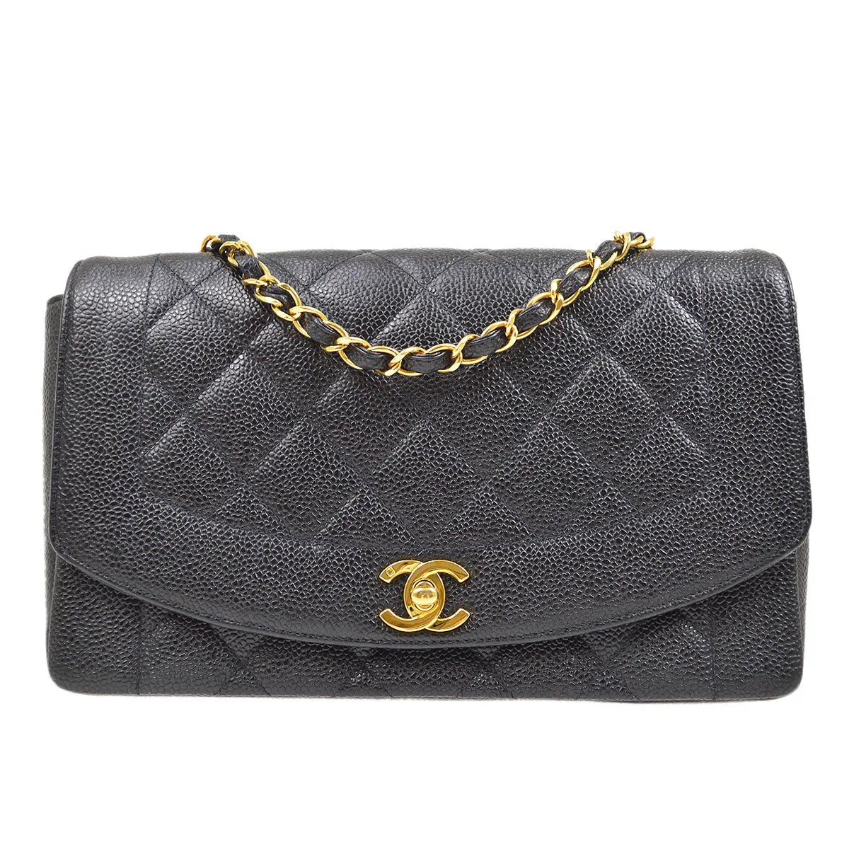 CHANEL 1994-1996 Black Caviar Diana Medium