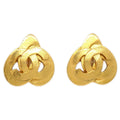 CHANEL 1997 Heart CC Earrings Gold Medium