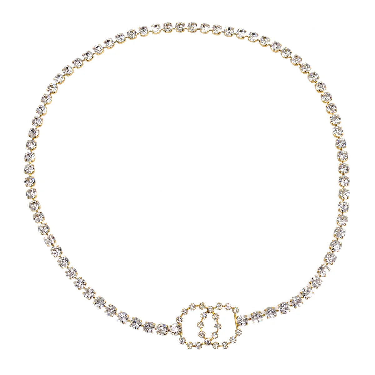Chanel 1995 Rhinestones CC Gold Chain Belt