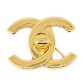 Chanel Turnlock Brooch Pin Gold Large