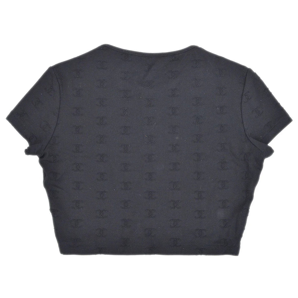 Chanel 1997 Spring CC logo-embroidered cropped T-shirt #40