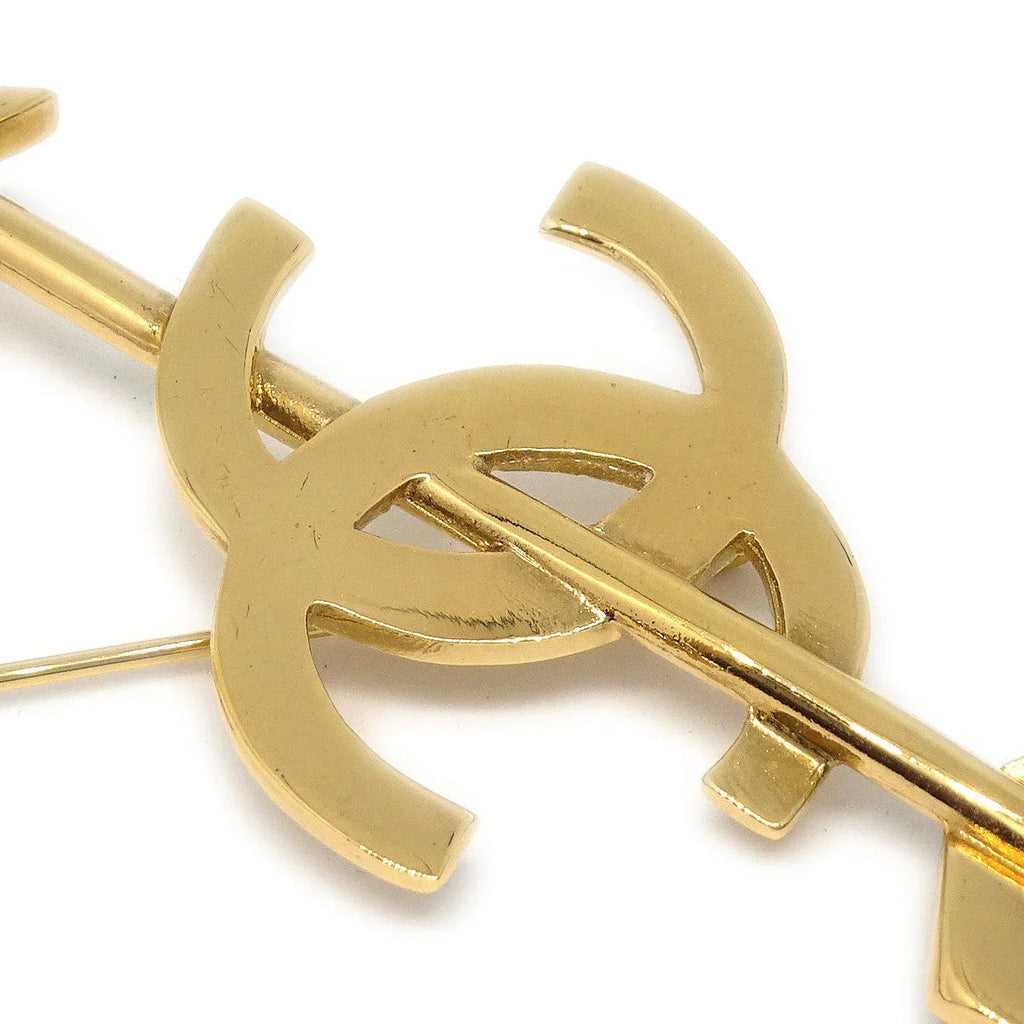 Chanel * 1994 CC And Arrow Brooch Pin Gold 29