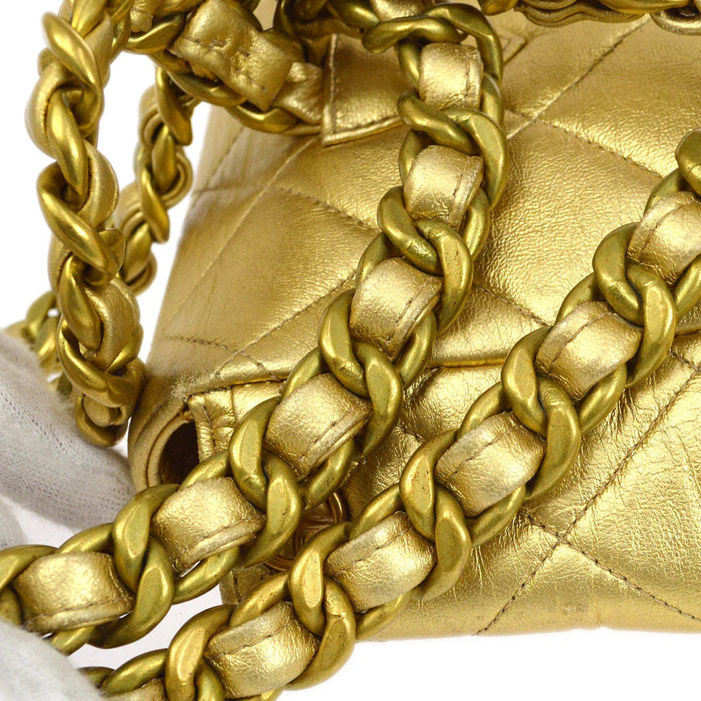 Chanel Gold Lambskin Duma Backpack Small
