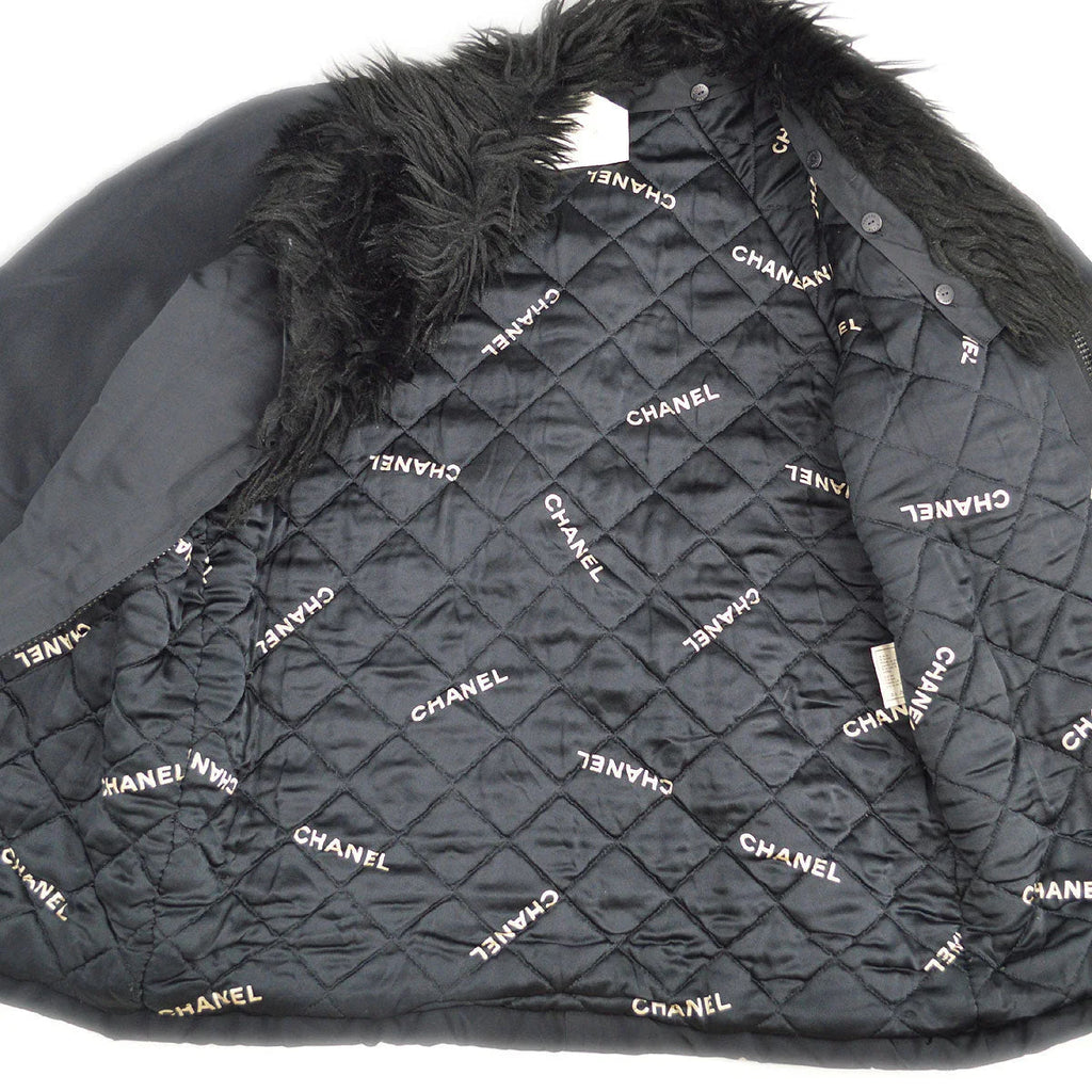 CHANEL O3095 #34 Zip-up Coat Black Fur