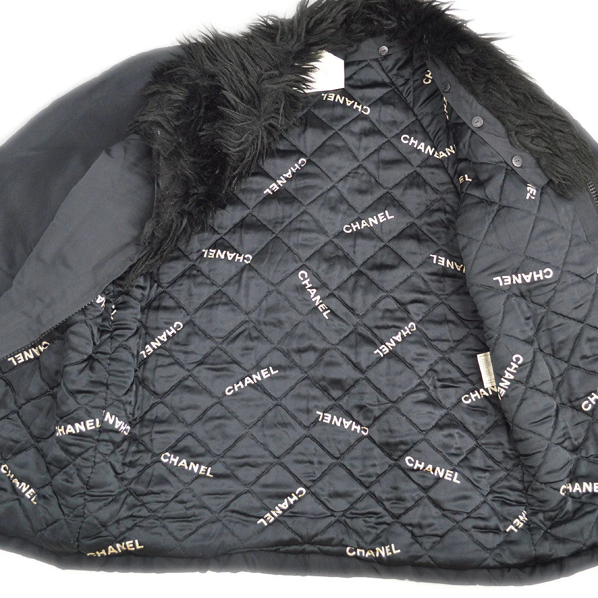 CHANEL O3095 #34 Zip-up Coat Black Fur