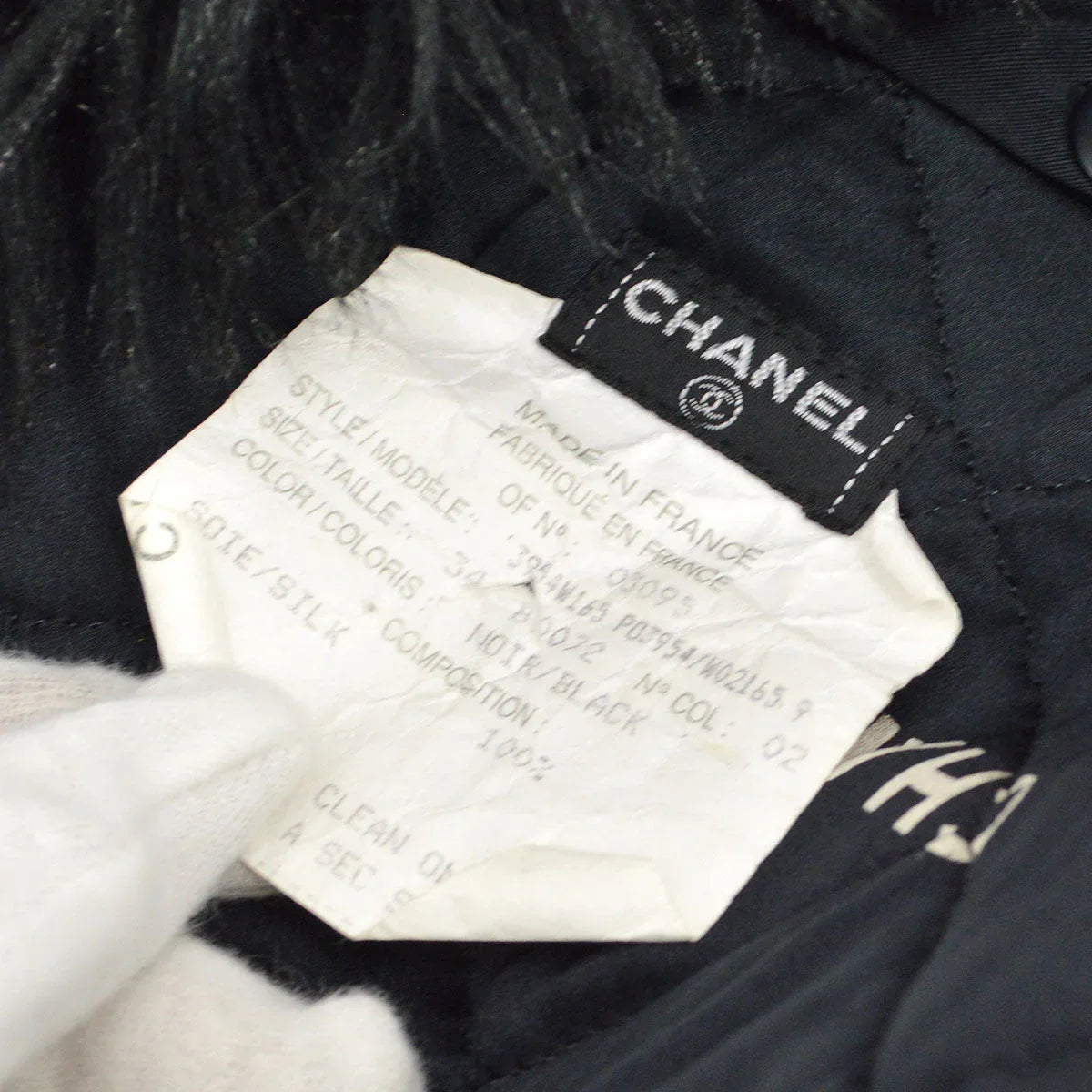 CHANEL O3095 #34 Zip-up Coat Black Fur