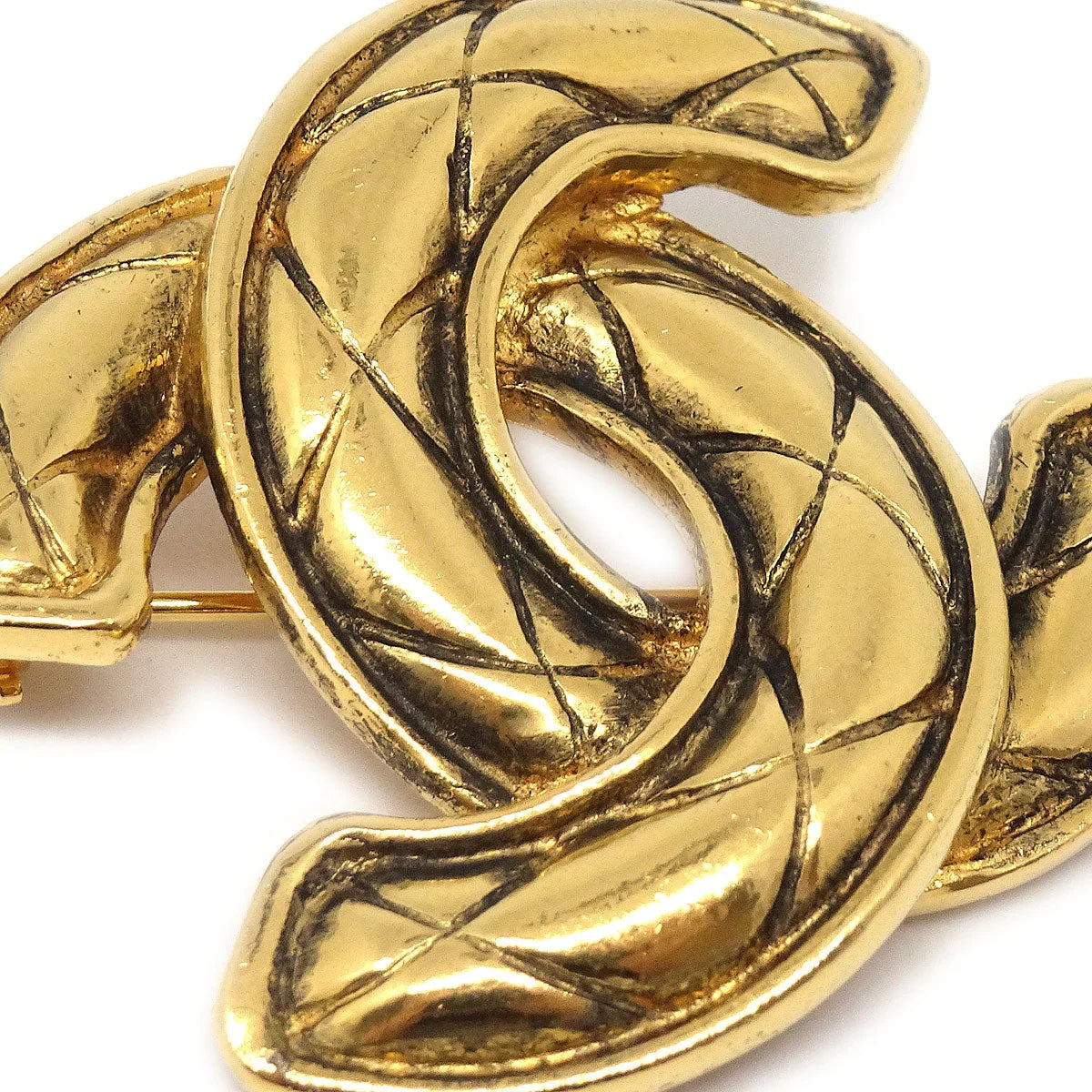 Chanel 1986-1994 Quilted CC Brooch Small 1153