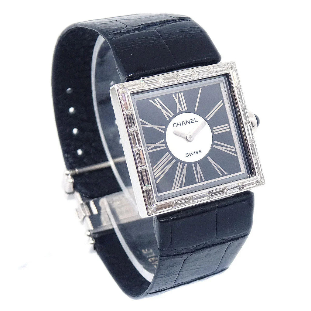 Chanel Matelasse Watch 18KWG Diamond Alligator