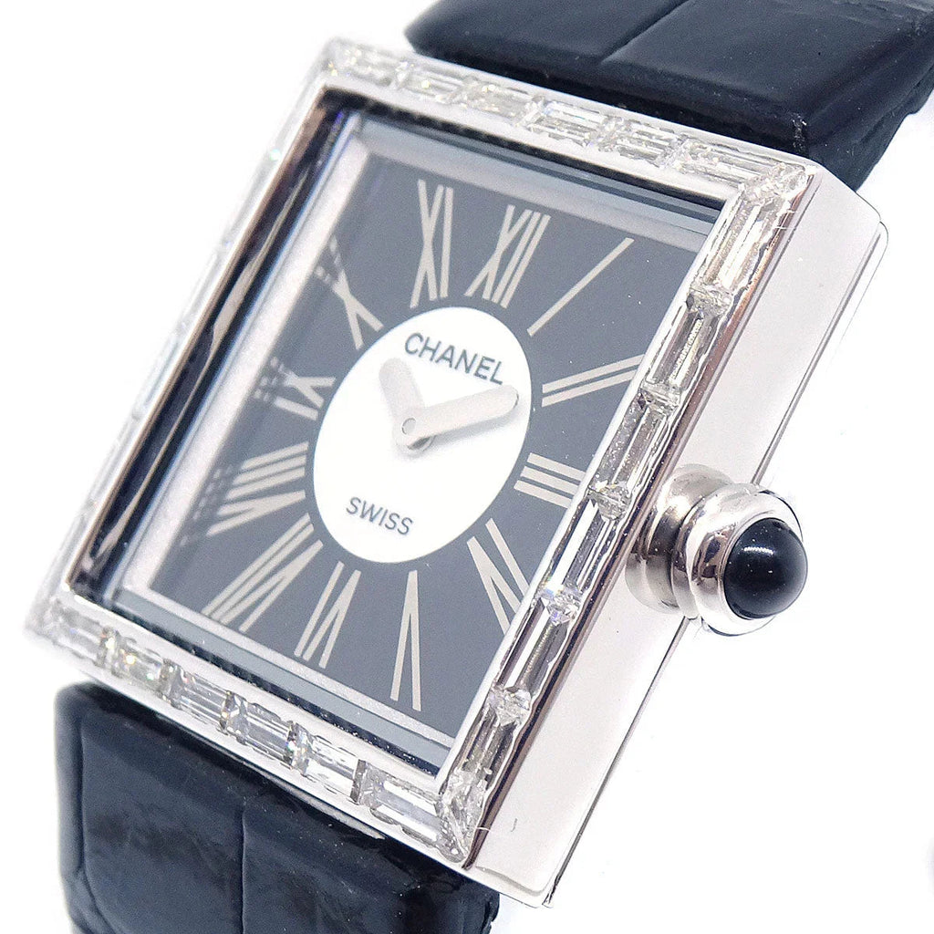Chanel Matelasse Watch 18KWG Diamond Alligator