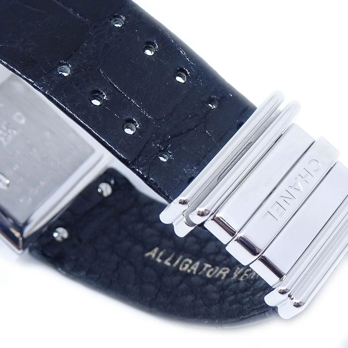 Chanel Matelasse Watch 18KWG Diamond Alligator