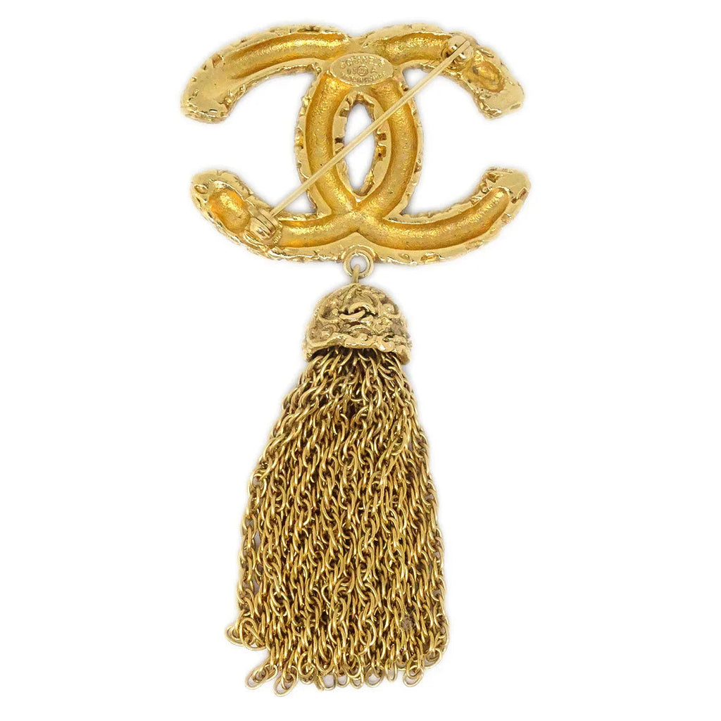 Chanel 1993 Florentine Filigree Tassel Brooch Small