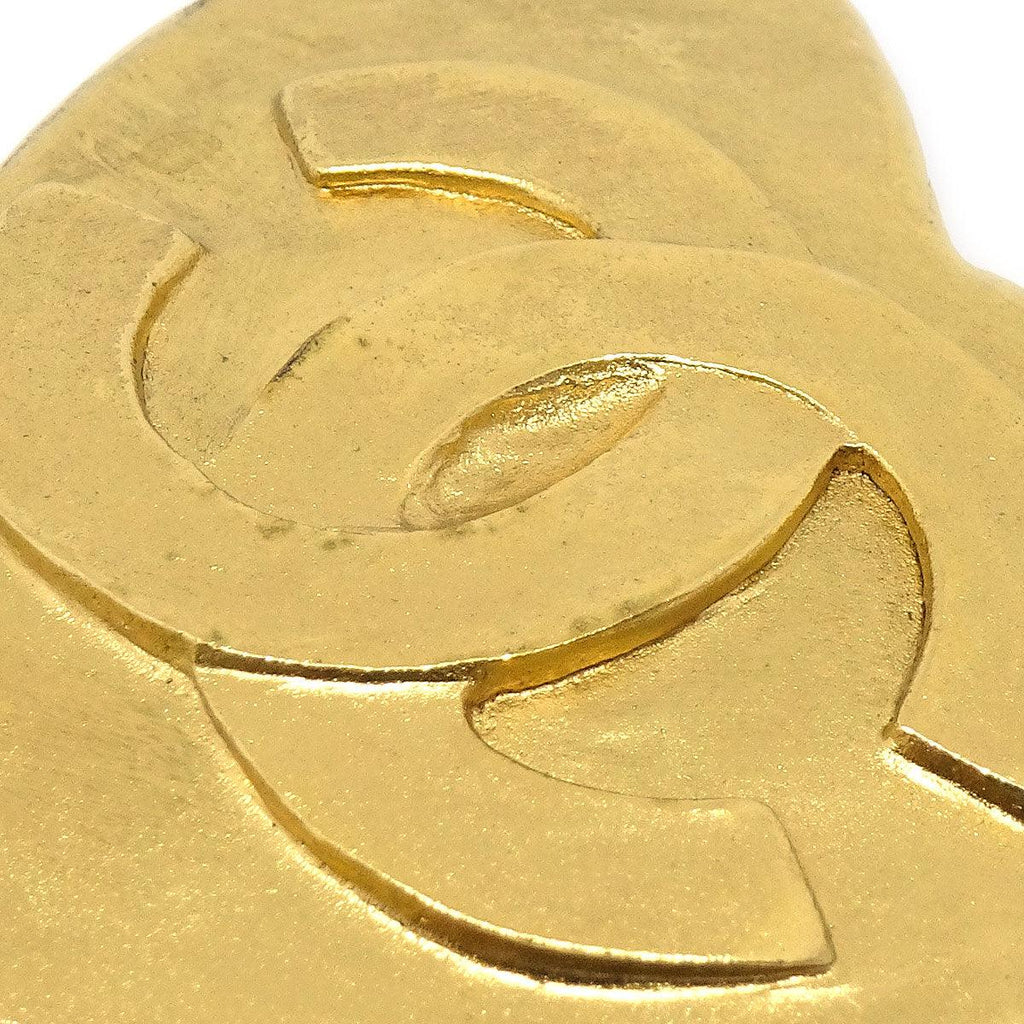 Chanel 1995 Heart Brooch Pin Gold