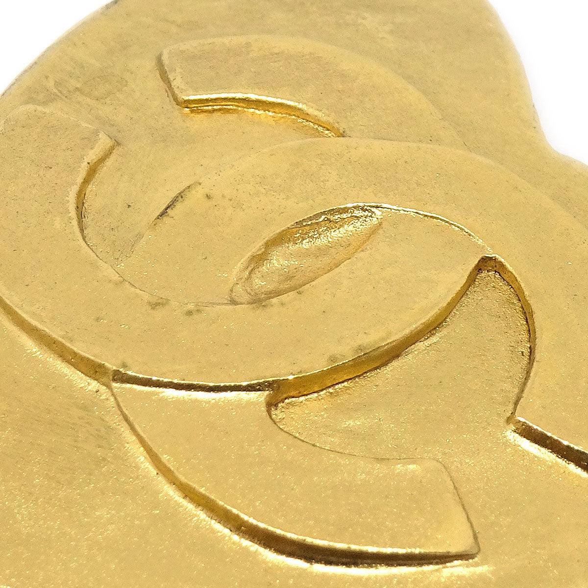 Chanel 1995 Heart Brooch Pin Gold