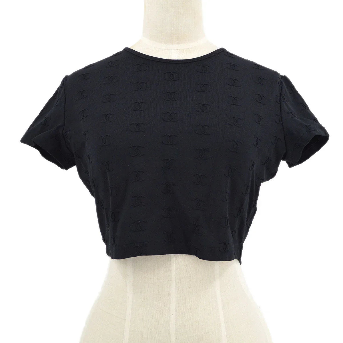 Chanel spring 1997 CC logo-embroidered cropped T-shirt