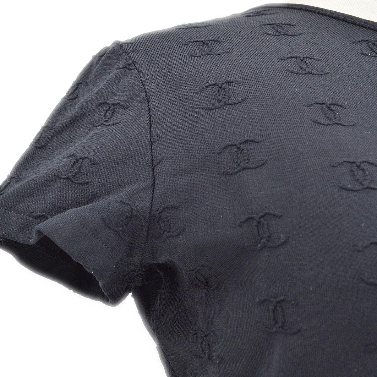 Chanel spring 1997 CC logo-embroidered cropped T-shirt