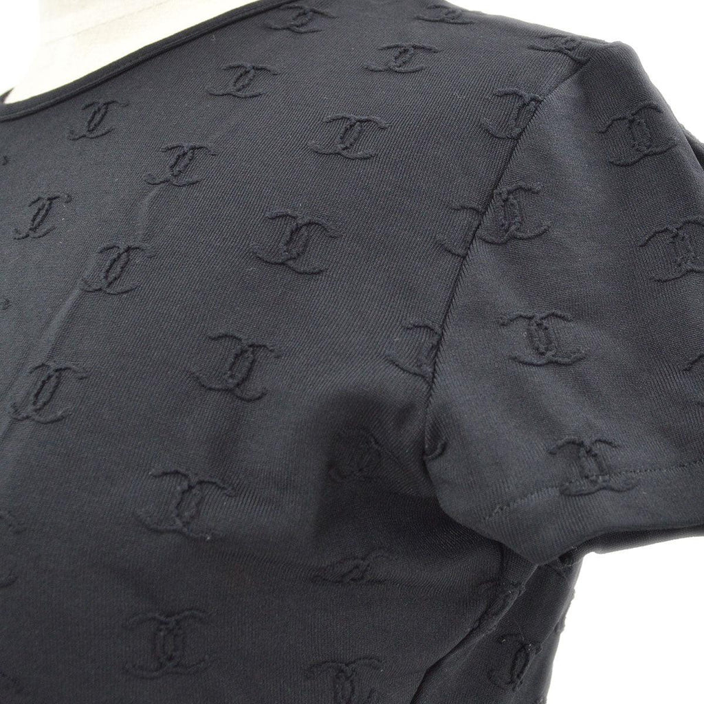 Chanel spring 1997 CC logo-embroidered cropped T-shirt