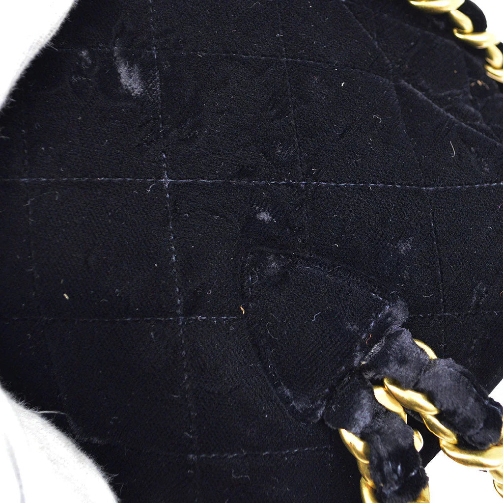 CHANEL * 1994-1996 Black Velvet Duma Backpack Small