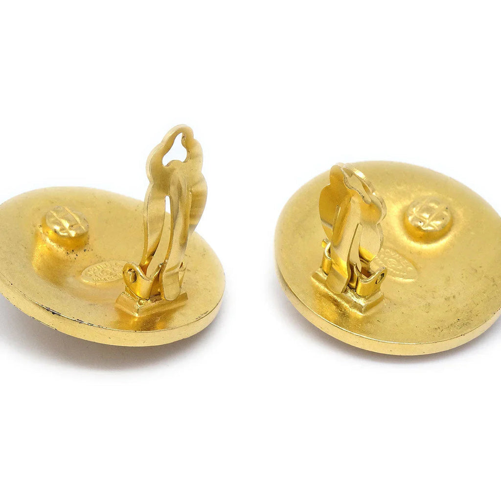 Chanel Gold 'CC' Filigree Earrings Large  94A