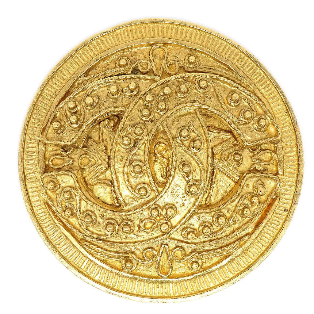 CHANEL 1994 CC Filigree Round Brooch