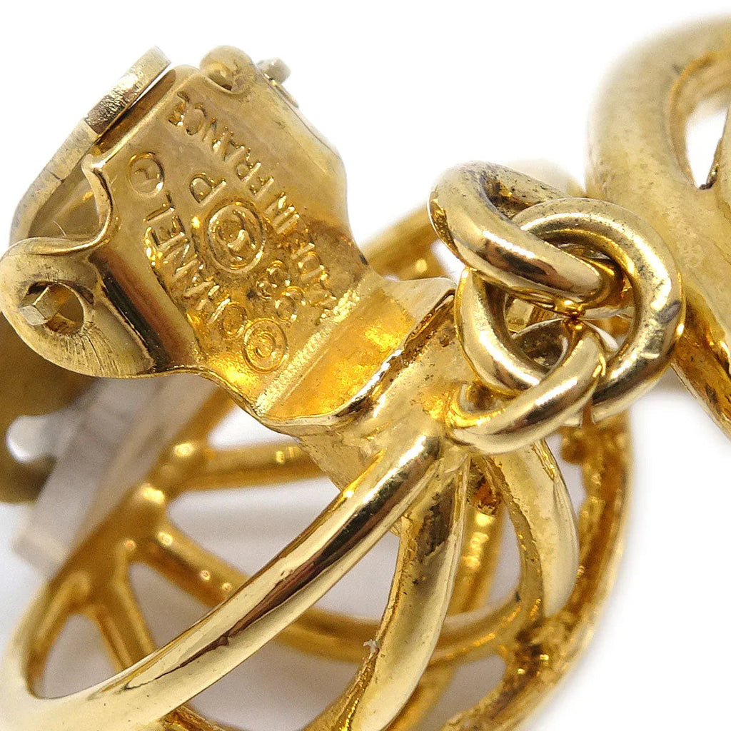 Chanel 1993  Birdcage Dangle Earrings Clip-On Gold
