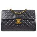 Chanel 1994-1996 Black Lambskin Classic Flap Maxi