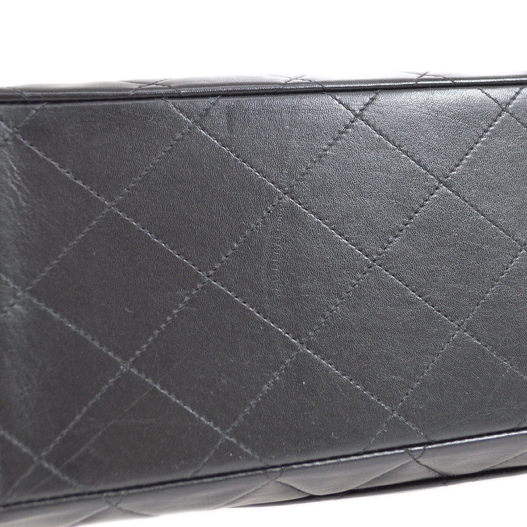Chanel 1994-1996 Black Lambskin Classic Flap Maxi