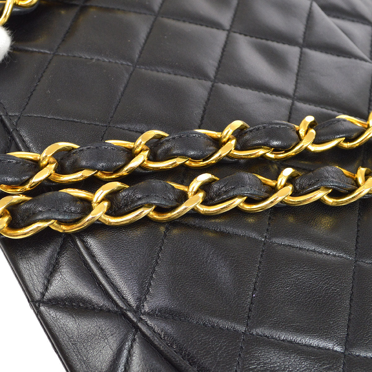 Chanel 1994-1996 Black Lambskin Classic Flap Maxi