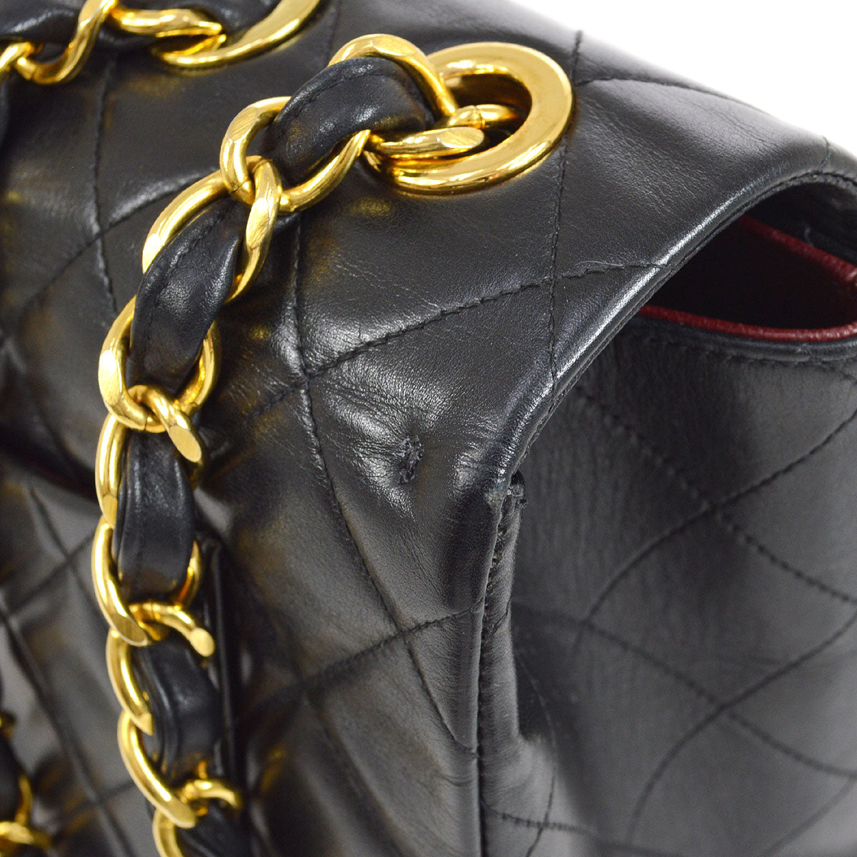 Chanel 1994-1996 Black Lambskin Classic Flap Maxi