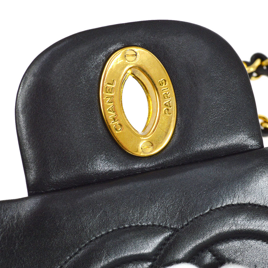 Chanel 1994-1996 Black Lambskin Classic Flap Maxi
