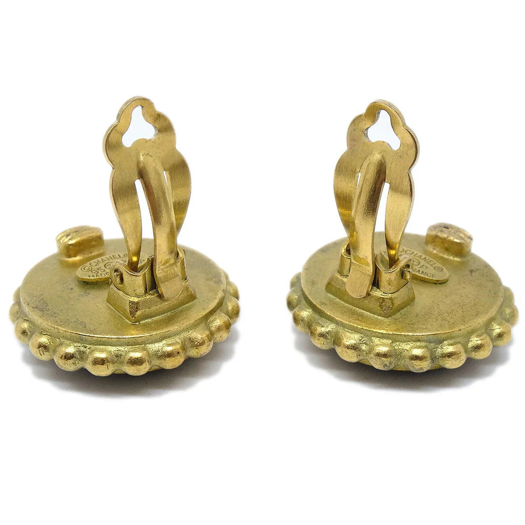 Chanel 1995 Black & Gold CC Earrings