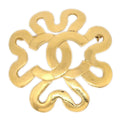CHANEL 1995 Squiggle Border Brooch Gold