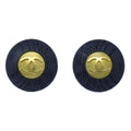 CHANEL 1994 Black & Gold CC Earrings