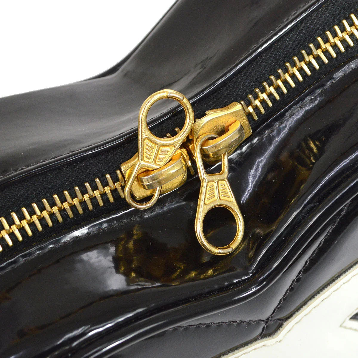 CHANEL 1995 Heart Vanity Handbag Black Patent Leather