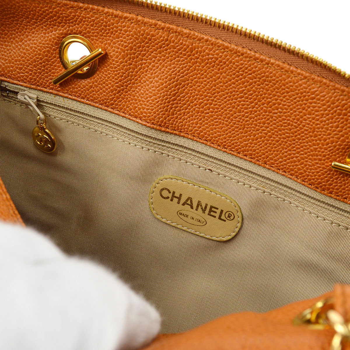 CHANEL 1997-1999 Timeless Zipper Top Tote Small