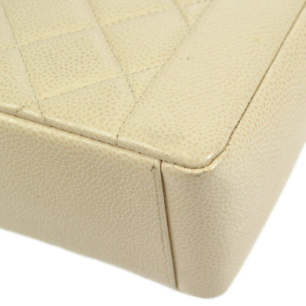 CHANEL * 1996-1997 Tall Diana Flap Medium Ivory Caviar