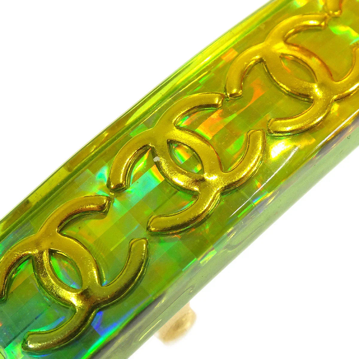 Chanel Rainbow Lucite Hair Clip Barrette 97P