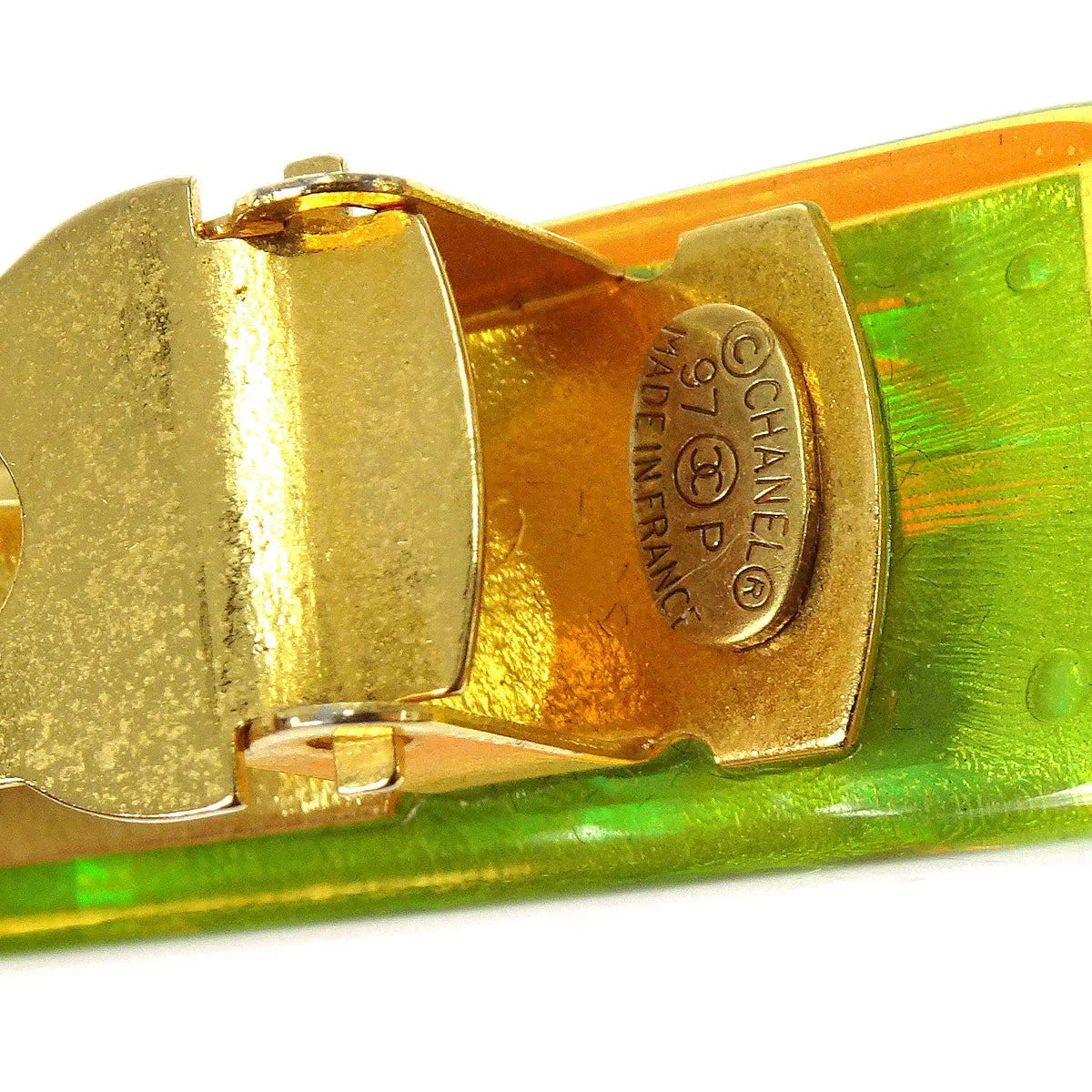 Chanel Rainbow Lucite Hair Clip Barrette 97P