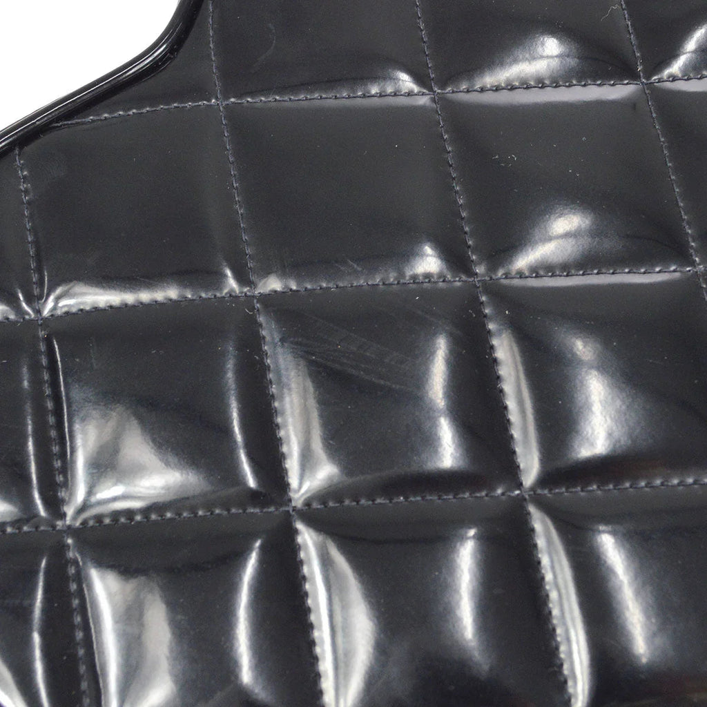 Chanel Heart Cosmetic Vanity Handbag Black Patent