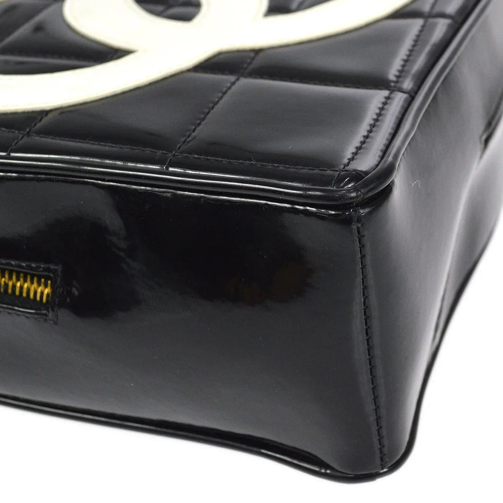 Chanel Heart Cosmetic Vanity Handbag Black Patent