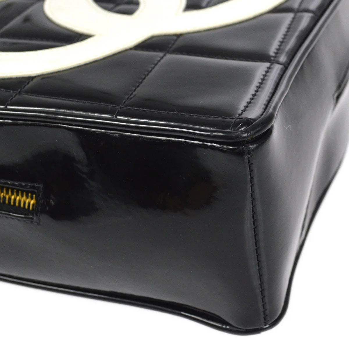 Chanel Heart Cosmetic Vanity Handbag Black Patent