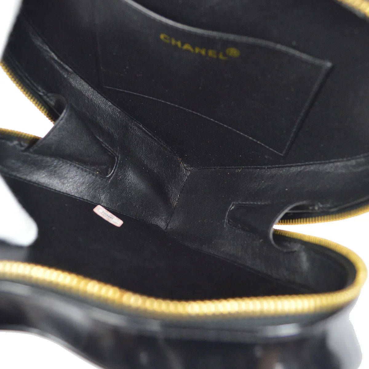 Chanel Heart Cosmetic Vanity Handbag Black Patent
