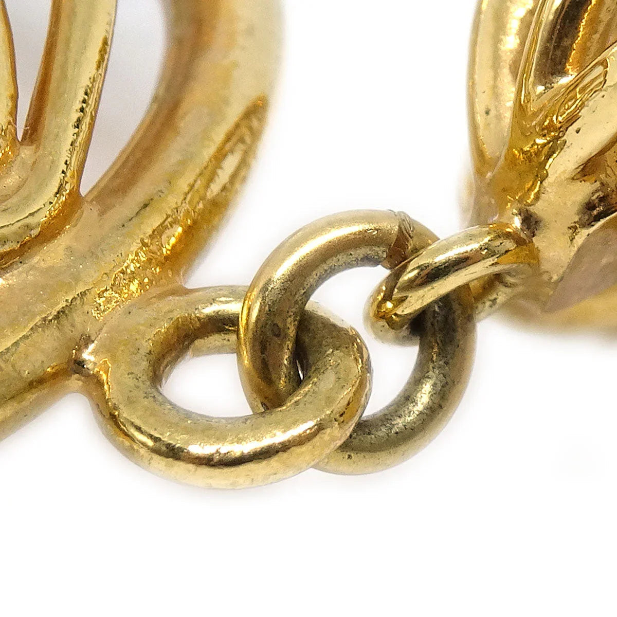 CHANEL Birdcage Dangle Earrings Gold 93P